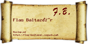 Flas Baltazár névjegykártya